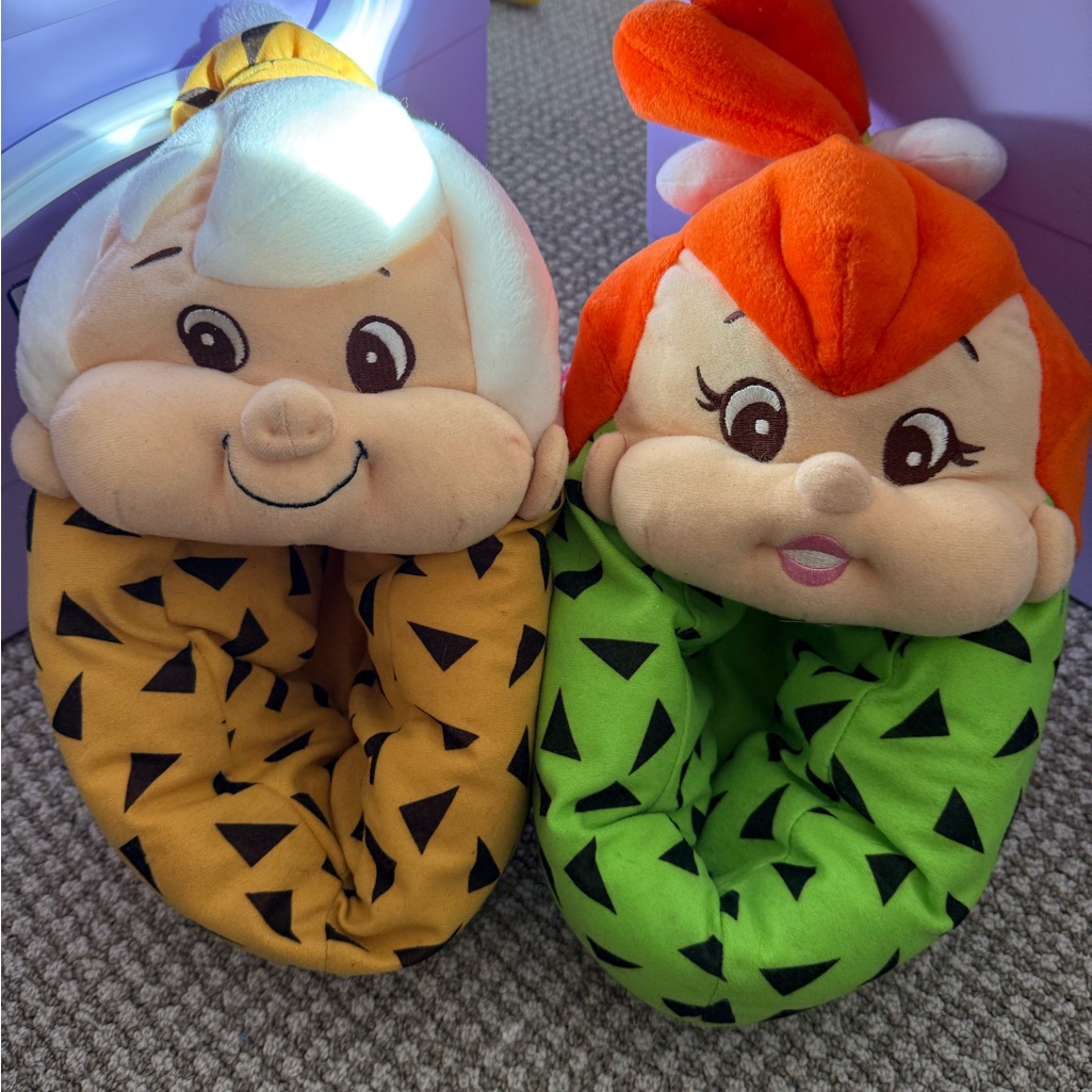 Flintstones Pebbles Bam Bam Slippers Vintage